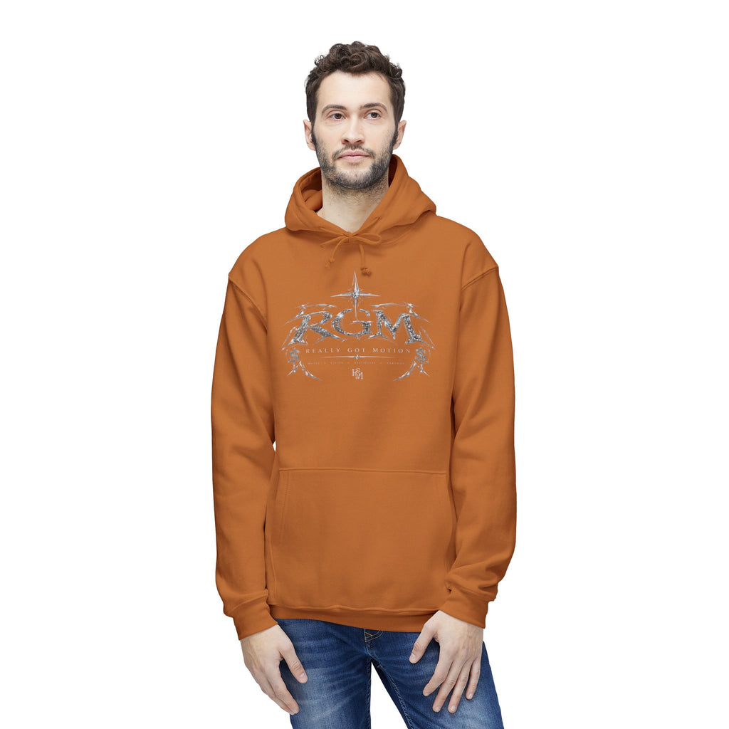 Unisex RGM Distressed Logo Hoodie — Vintage Nautical Graphic Pullover