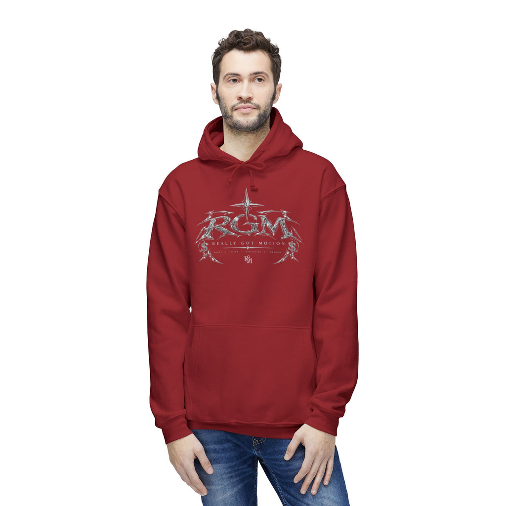 Unisex RGM Distressed Logo Hoodie — Vintage Nautical Graphic Pullover
