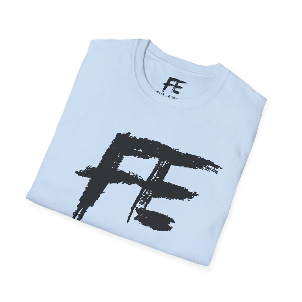 Unisex F*ck E'Rbody Graphic Tee — Bold FE Brushstroke Statement T-Shirt
