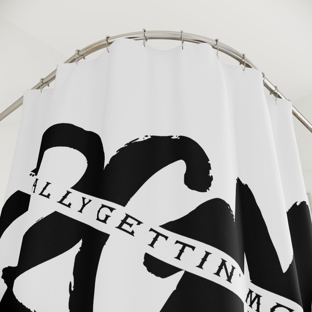 Money Vibes Shower Curtain – “Really Gettin’ Money” Graphic Bathroom Decor