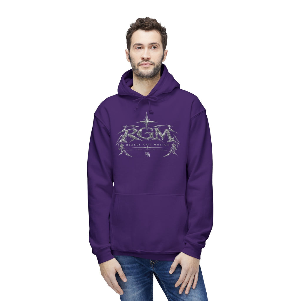 Unisex RGM Distressed Logo Hoodie — Vintage Nautical Graphic Pullover
