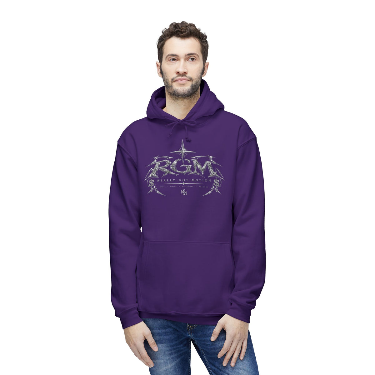 Unisex RGM Distressed Logo Hoodie — Vintage Nautical Graphic Pullover