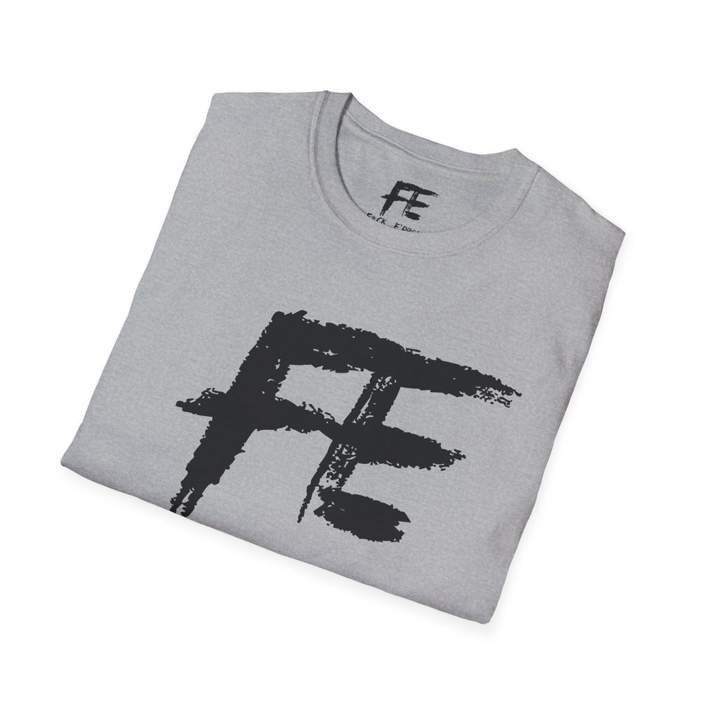 Unisex F*ck E'Rbody Graphic Tee — Bold FE Brushstroke Statement T-Shirt