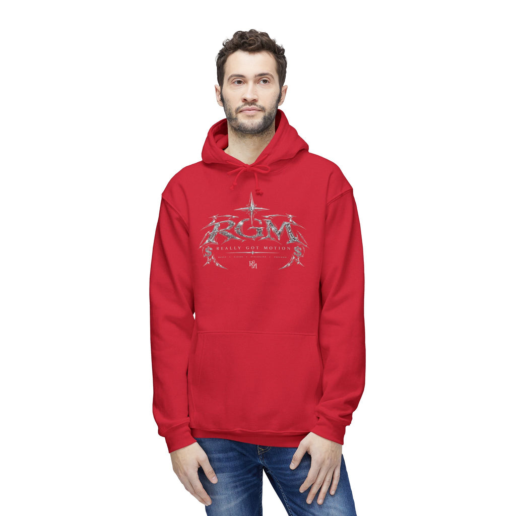 Unisex RGM Distressed Logo Hoodie — Vintage Nautical Graphic Pullover