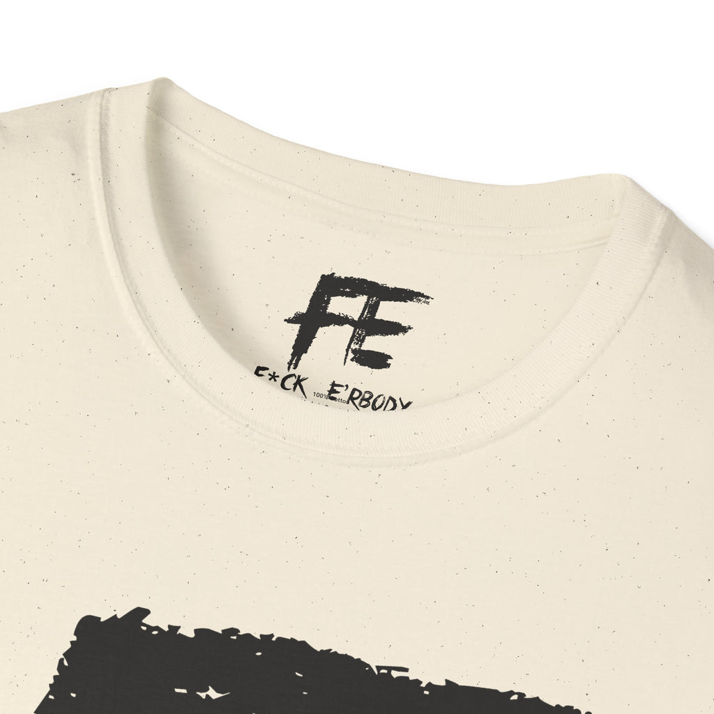 Unisex F*ck E'Rbody Graphic Tee — Bold FE Brushstroke Statement T-Shirt