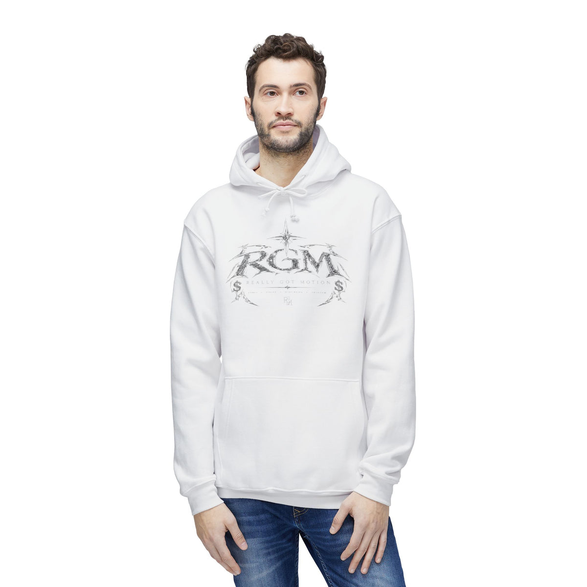 Unisex RGM Distressed Logo Hoodie — Vintage Nautical Graphic Pullover