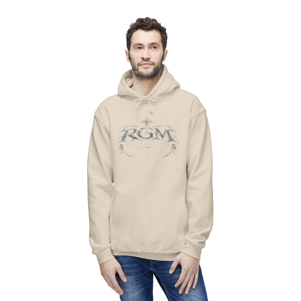 Unisex RGM Distressed Logo Hoodie — Vintage Nautical Graphic Pullover